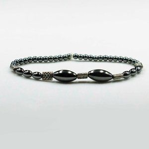 MAGNETIC HEMATITE & BEAD STRETCH BRACELET - JBHmBS3